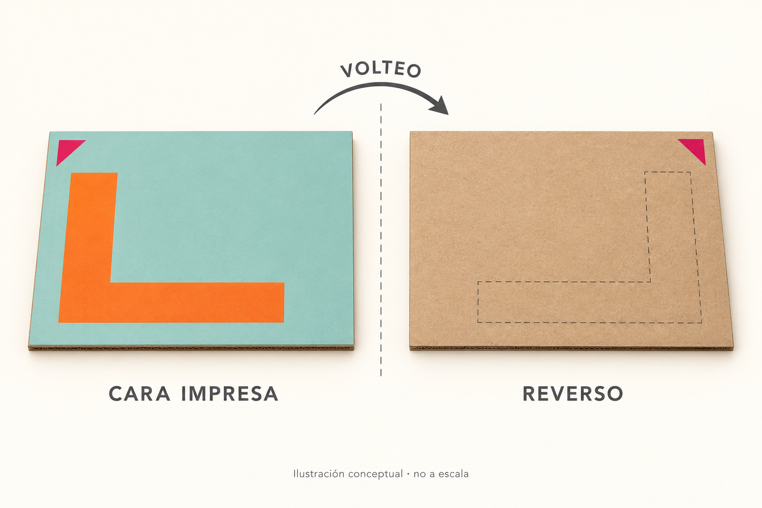 Corte por el reverso: 2 referencias para voltear la plancha